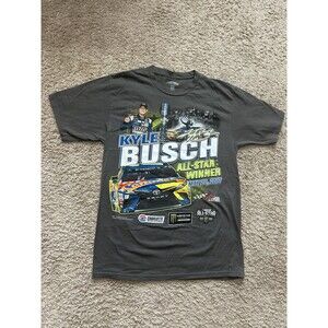 Kyle Busch Shirt Mens M Gray Big Graphic All Star Winner 2017 M&M Nascar